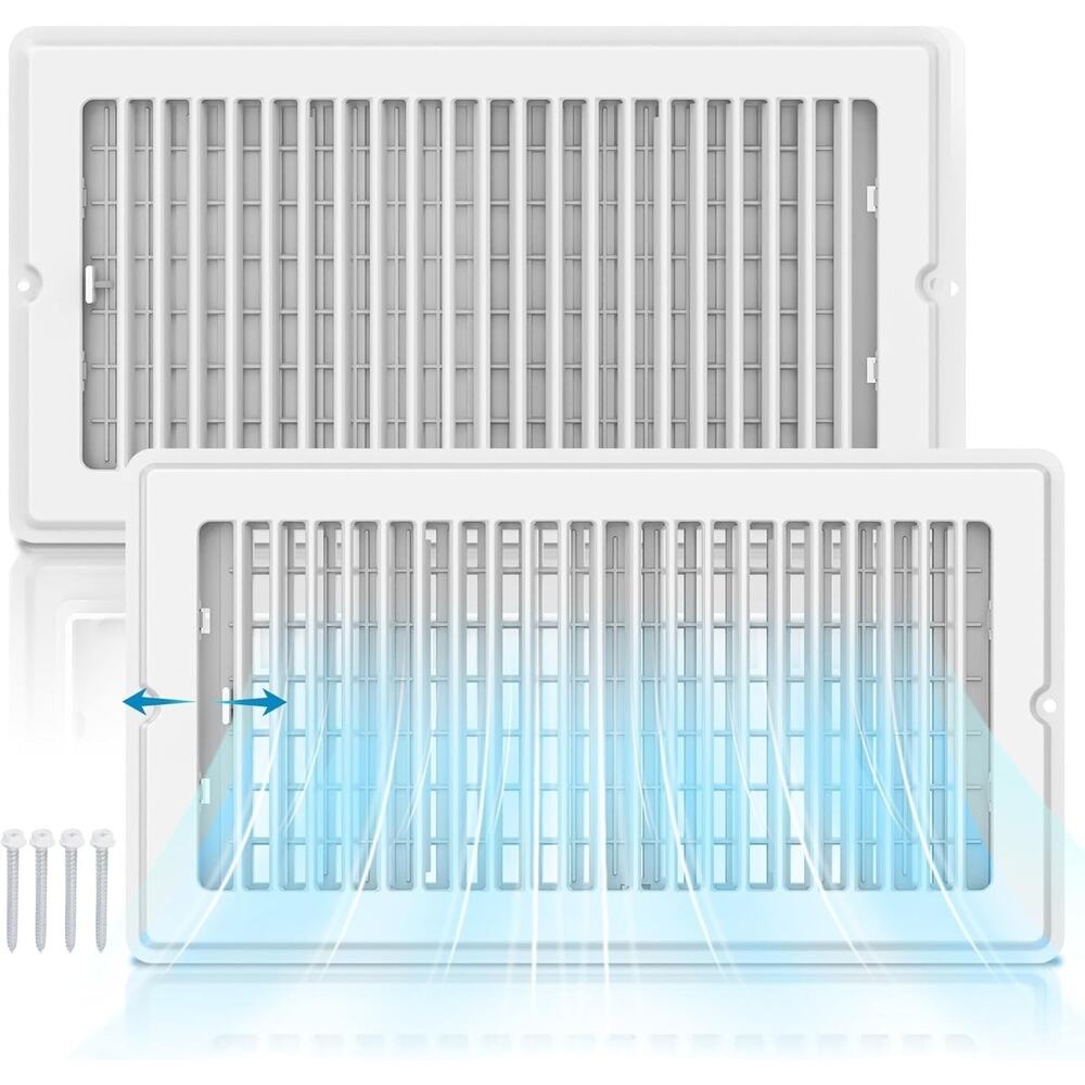 2 Pack Floor Register 6x12 Vent Covers for Home Floor Wall Ceiling with Screws